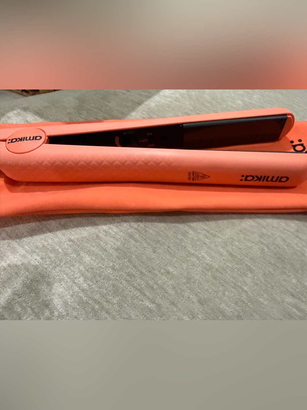 amika Limited Edition Standard Perfect Ceramic Styler Flat Iron, Coral, NEW